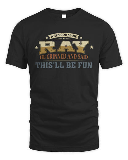 When God Made Your Name Funny Heritage T-Shirt RAY M1-80 / Unisex Standard T-Shirt / black