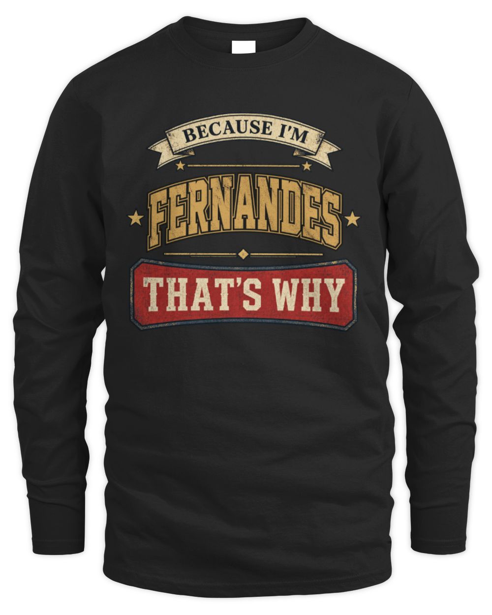 Because I'm Name That's Why Americana T-Shirt FERNANDES M1-S88 / Men's Long Sleeved T-Shirt / black