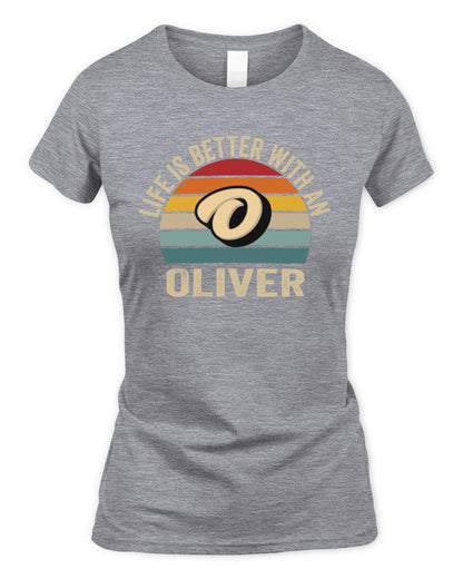 Life Is Better with Name Vintage Sun Shirt OLIVER M1-50 / Women's Standard T-Shirt / sport grey