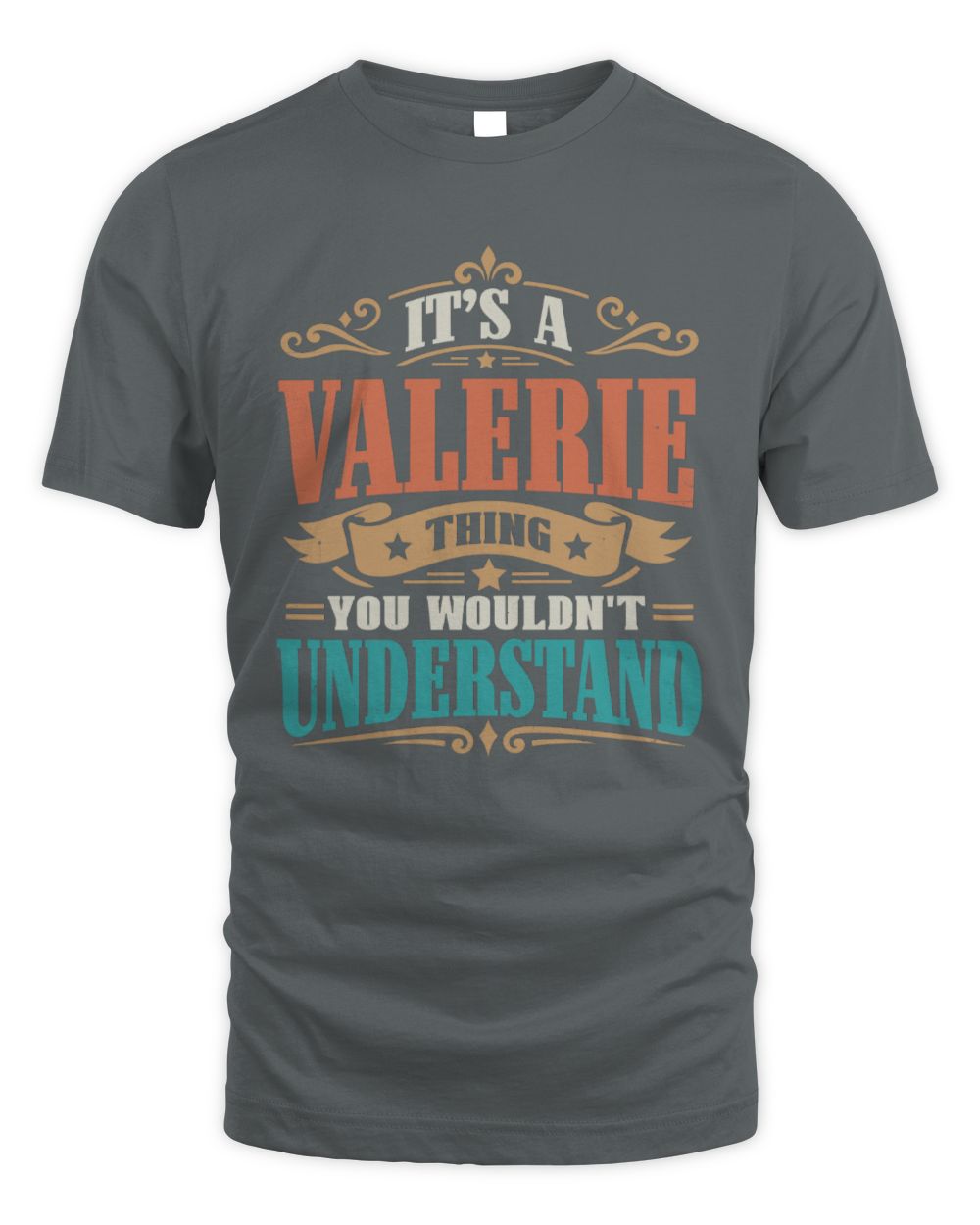 It’s a Name Thing Personalized Retro T-Shirt VALERIE M1-47 / Unisex Standard T-Shirt / charcoal