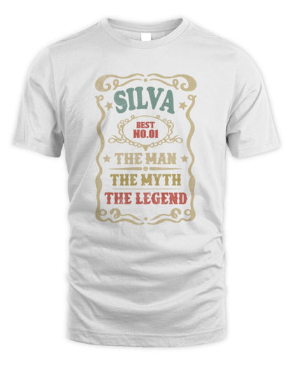 The Man The Myth The Legend Vintage Gold Wine Shirt SILVA M1-52 / Unisex Standard T-Shirt / white