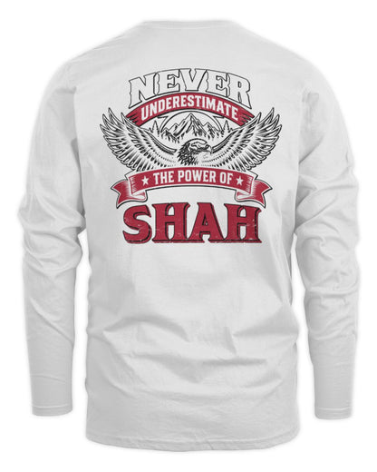 Never Underestimate Your Name Eagle Mountain Shirt SHAH M1-61 / Men's Long Sleeved T-Shirt / white