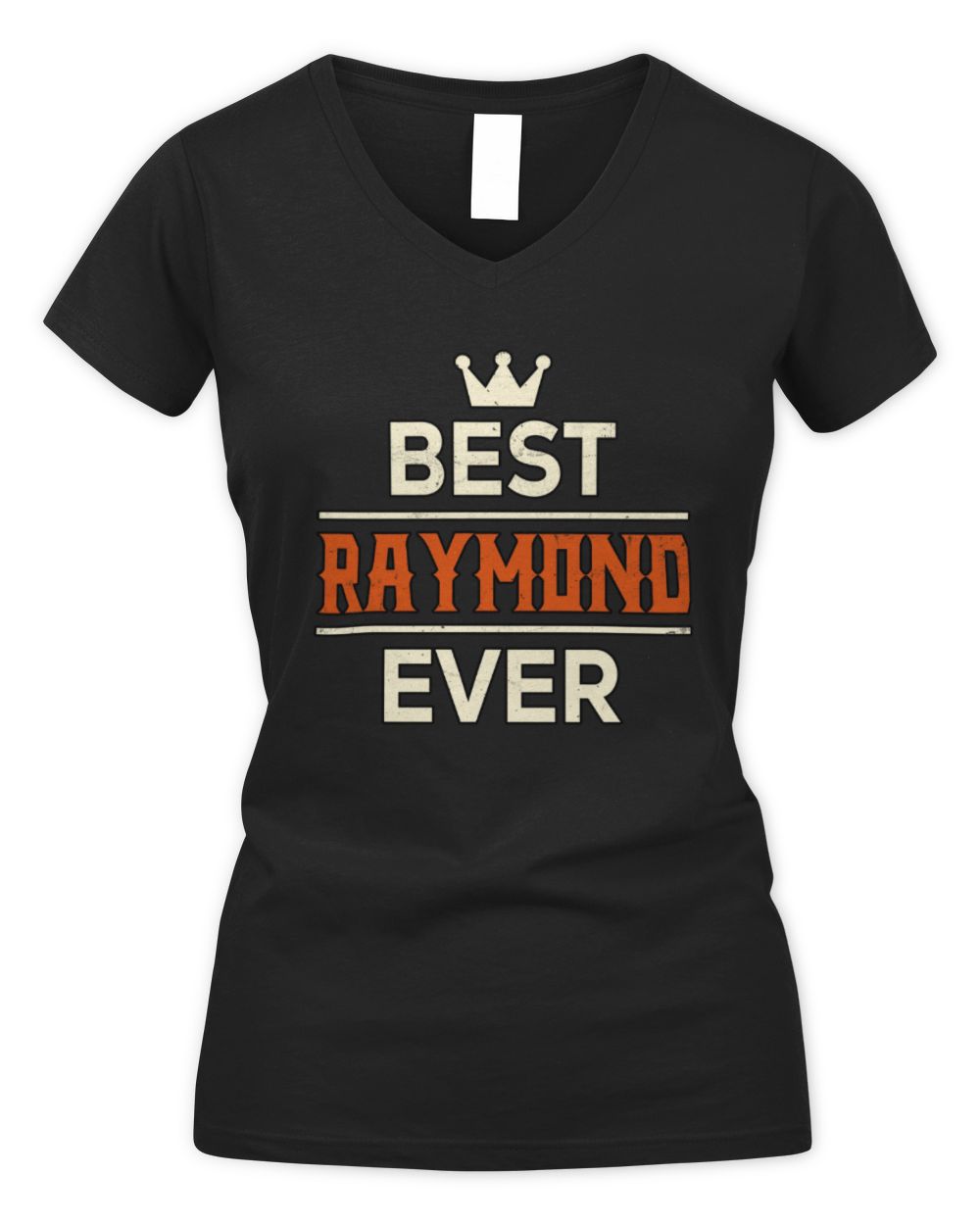 Best Your Name With Crown Shirt RAYMOND M1-59 / Women's V-Neck T-Shirt / black