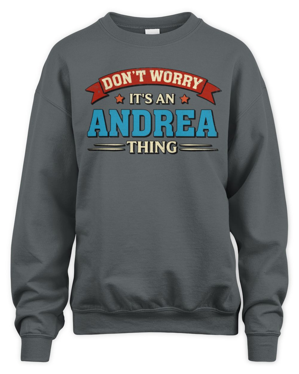 Don't Worry It's a Your Name Thing Funny Retro T-Shirt ANDREA M1-57 / Unisex Sweatshirt / charcoal
