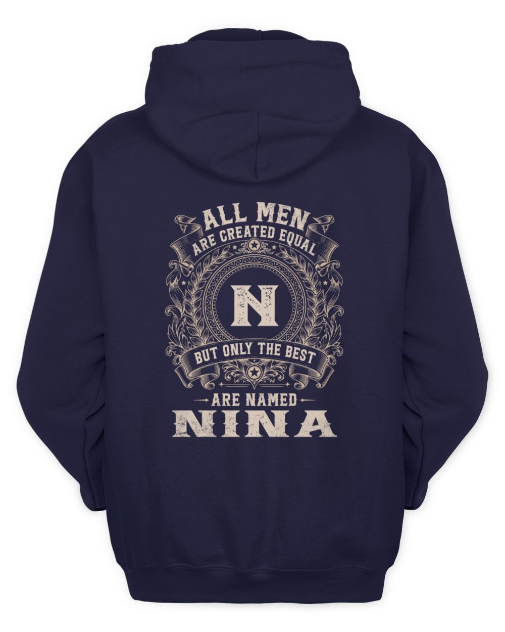 All Men Are Created Equal Cool Logo Shirt NINA M1-60 / Unisex Hoodie / navy