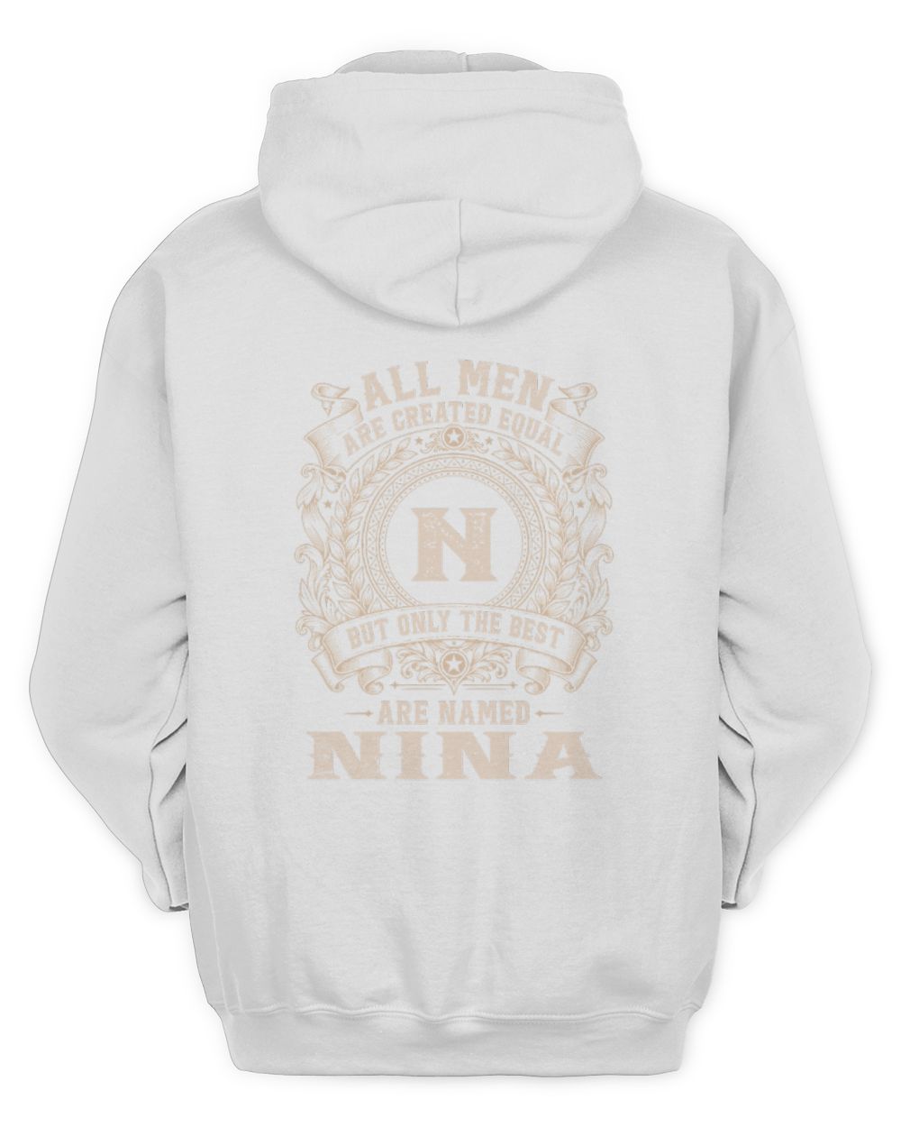 All Men Are Created Equal Cool Logo Shirt NINA M1-60 / Unisex Hoodie / white