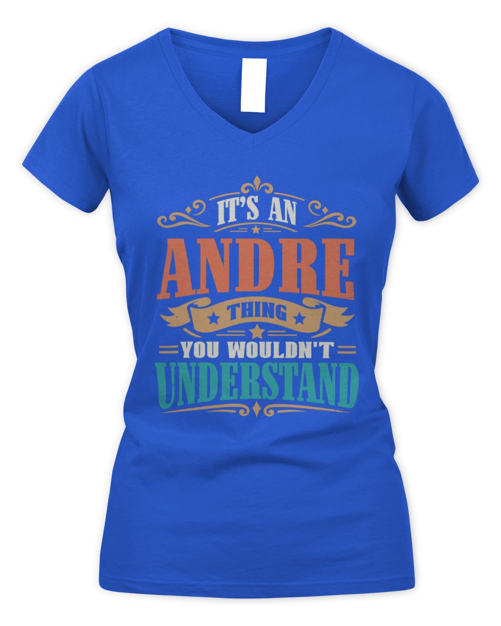 It’s a Name Thing Personalized Retro T-Shirt ANDRE M1-47 / Women's V-Neck T-Shirt / royal