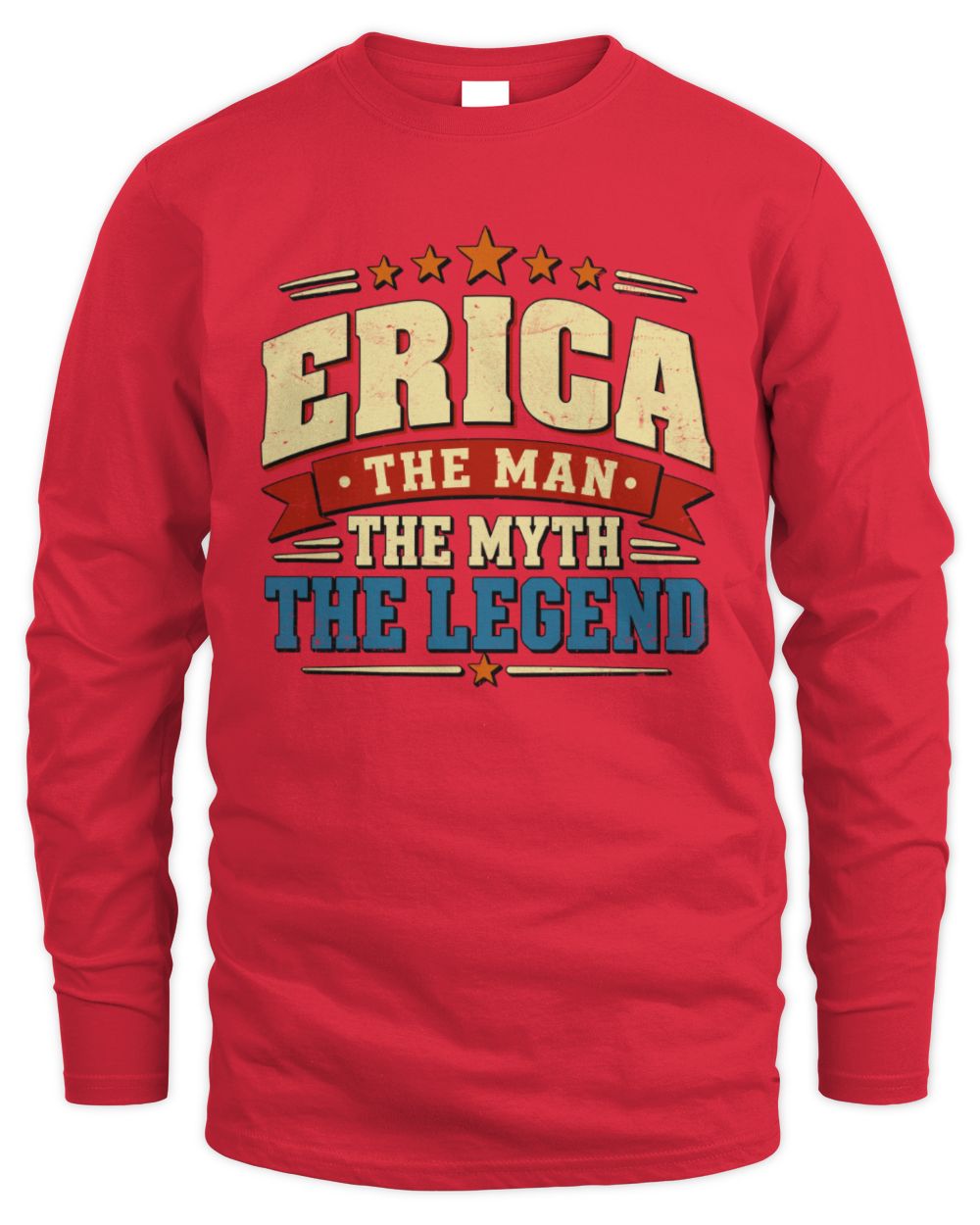 The Man The Myth The Legend Ribbon Vintage T-Shirt ERICA M1-56 / Men's Long Sleeved T-Shirt / red