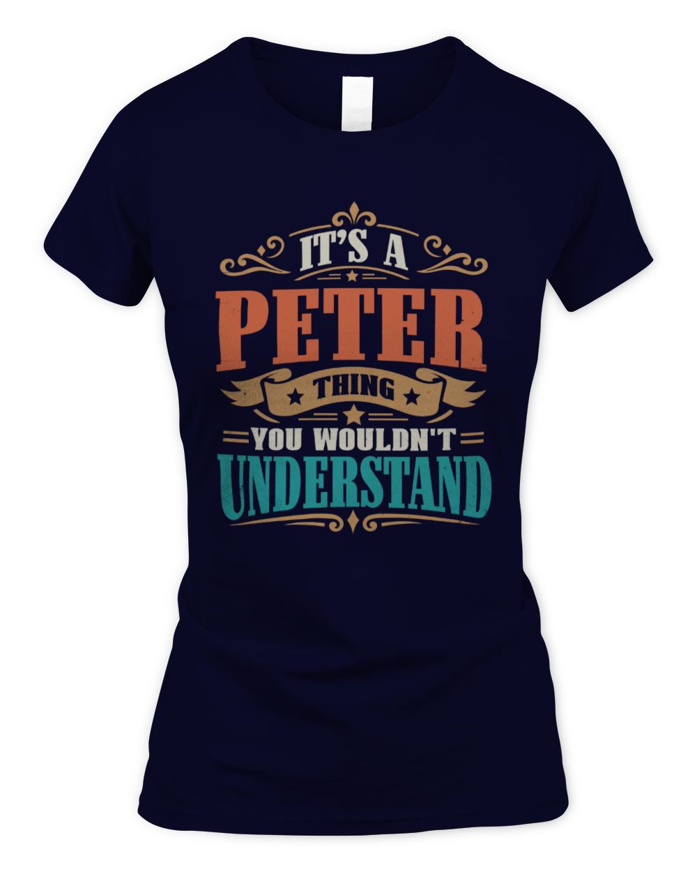 It’s a Name Thing Personalized Retro T-Shirt PETER M1-47 / Women's Standard T-Shirt / navy