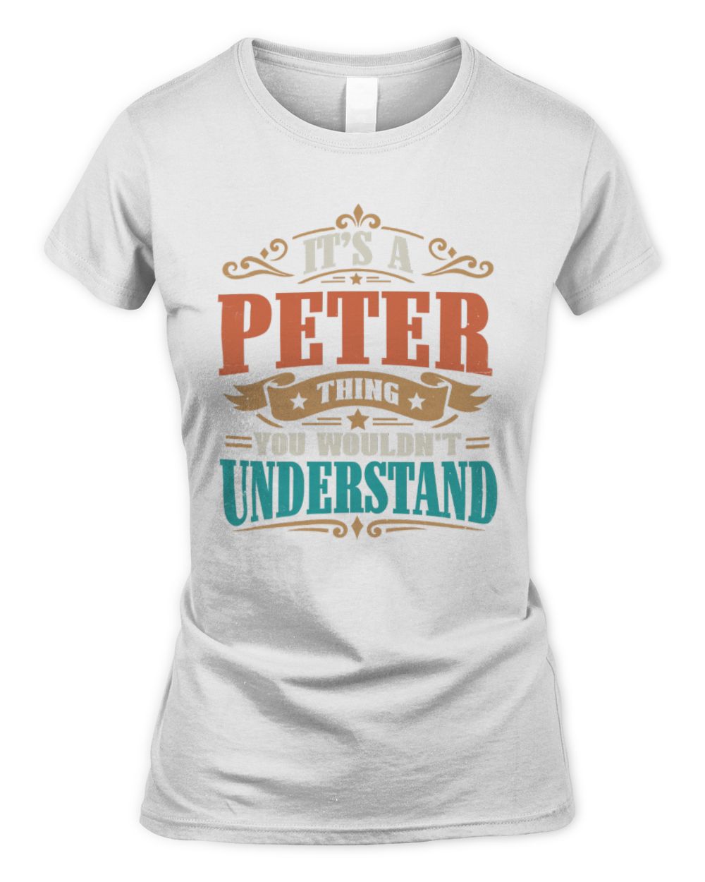 It’s a Name Thing Personalized Retro T-Shirt PETER M1-47 / Women's Standard T-Shirt / white