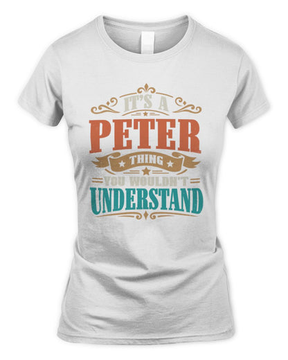 It’s a Name Thing Personalized Retro T-Shirt PETER M1-47 / Women's Standard T-Shirt / white