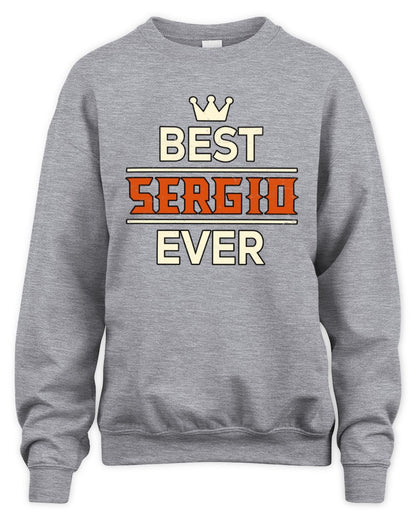Best Your Name With Crown Shirt SERGIO M1-59 / Unisex Sweatshirt / sport grey