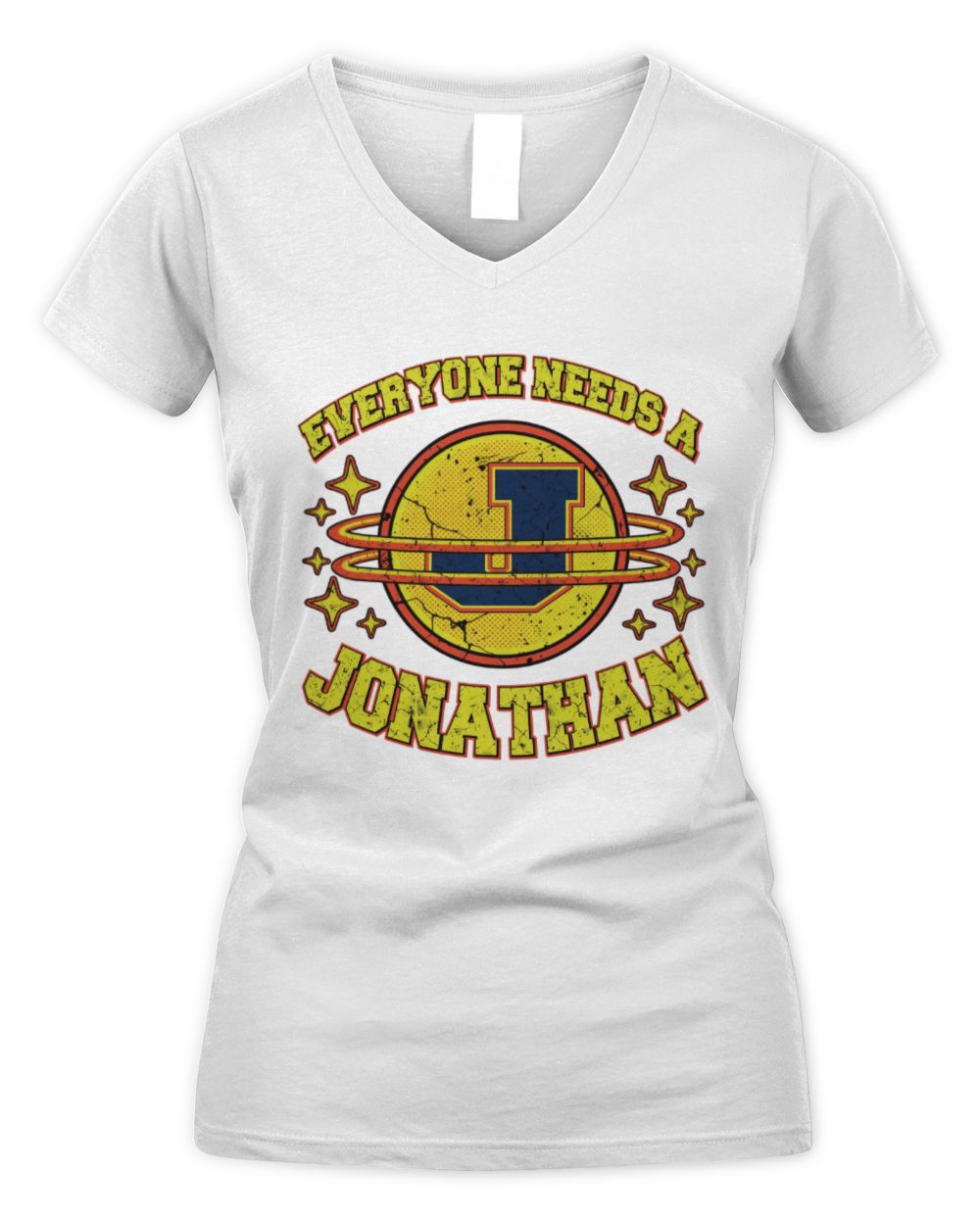 Everyone Needs a Your Name Shirt JONATHAN M1-76 / Women's V-Neck T-Shirt / white