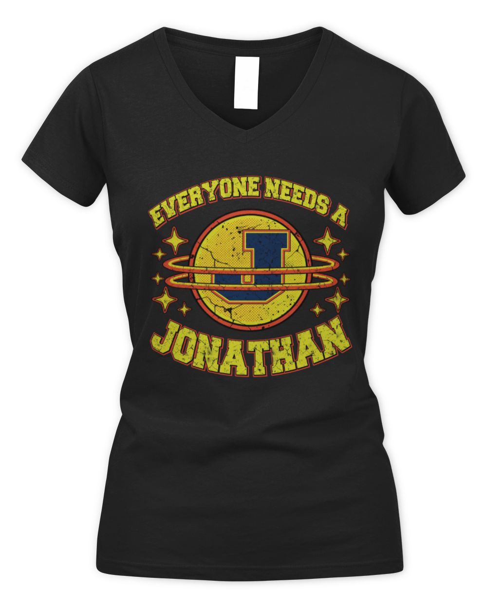 Everyone Needs a Your Name Shirt JONATHAN M1-76 / Women's V-Neck T-Shirt / black