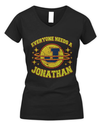 Everyone Needs a Your Name Shirt JONATHAN M1-76 / Women's V-Neck T-Shirt / black