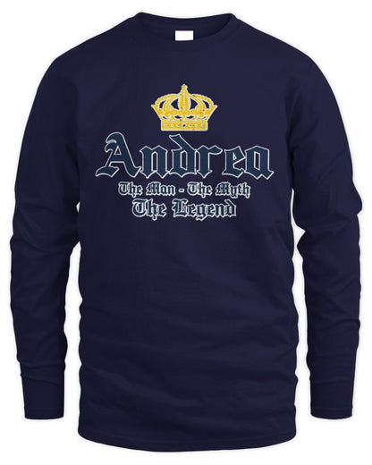 The Man The Myth The Legend Corona Beer T-Shirt ANDREA M1-S83 / Men's Long Sleeved T-Shirt / navy