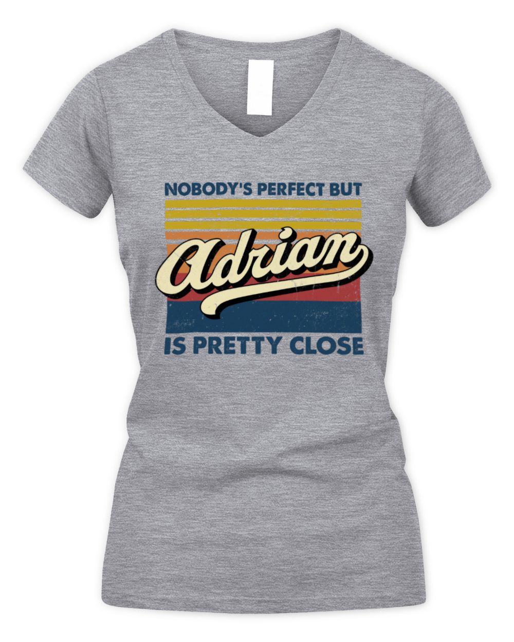 Nobody's Perfect But Your Name Is Pretty Close Retro Shirt ADRIAN M1-65 / Women's V-Neck T-Shirt / sport grey