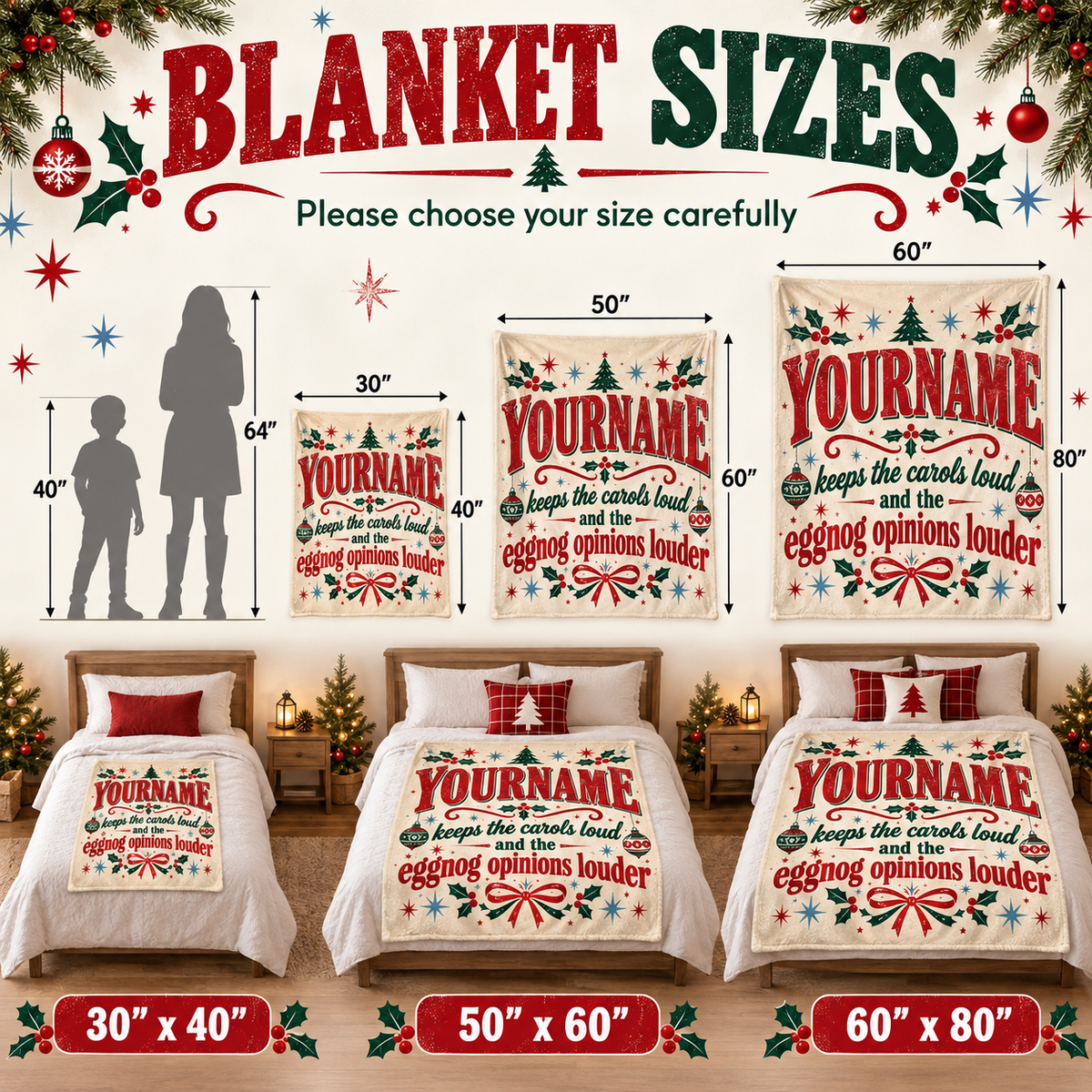Your Name Keeps The Carols Loud Eggnog Opinions Louder - Personalized Blanket