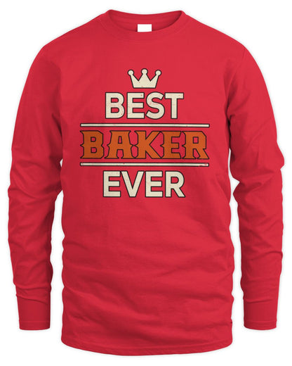 Best Your Name With Crown Shirt BAKER M1-59 / Men's Long Sleeved T-Shirt / red