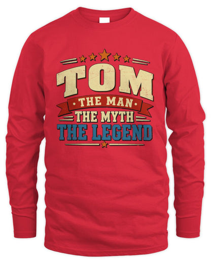The Man The Myth The Legend Ribbon Vintage T-Shirt TOM M1-56 / Men's Long Sleeved T-Shirt / red
