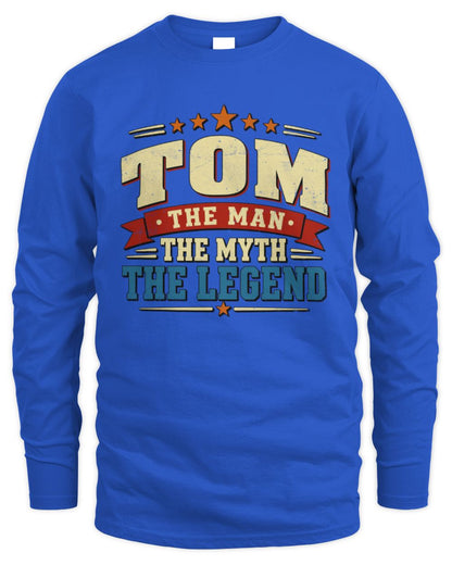 The Man The Myth The Legend Ribbon Vintage T-Shirt TOM M1-56 / Men's Long Sleeved T-Shirt / royal