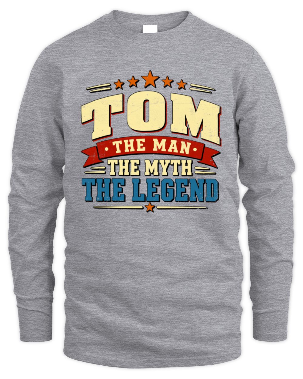 The Man The Myth The Legend Ribbon Vintage T-Shirt TOM M1-56 / Men's Long Sleeved T-Shirt / sport grey