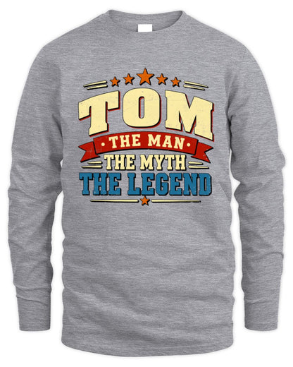 The Man The Myth The Legend Ribbon Vintage T-Shirt TOM M1-56 / Men's Long Sleeved T-Shirt / sport grey