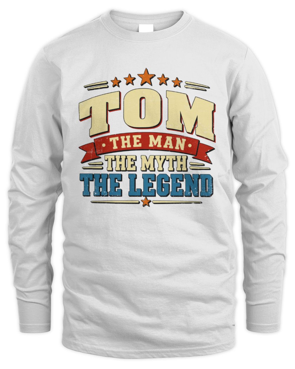 The Man The Myth The Legend Ribbon Vintage T-Shirt TOM M1-56 / Men's Long Sleeved T-Shirt / white