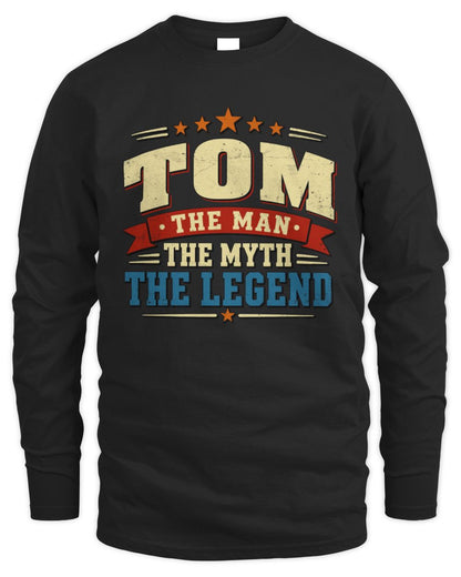 The Man The Myth The Legend Ribbon Vintage T-Shirt TOM M1-56 / Men's Long Sleeved T-Shirt / black