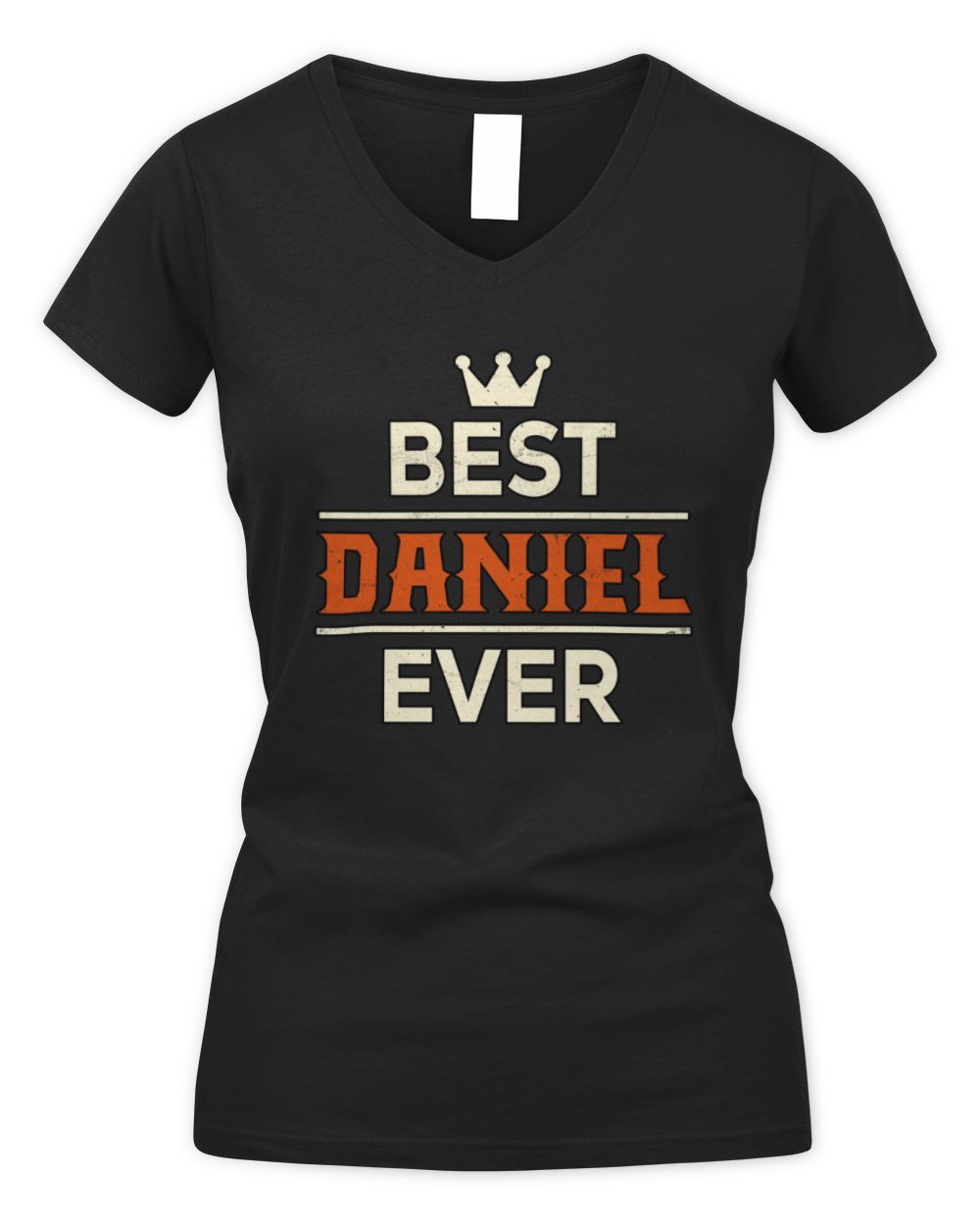 Best Your Name With Crown Shirt DANIEL M1-59 / Women's V-Neck T-Shirt / black