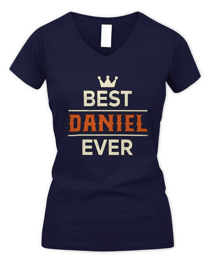 Best Your Name With Crown Shirt DANIEL M1-59 / Women's V-Neck T-Shirt / navy