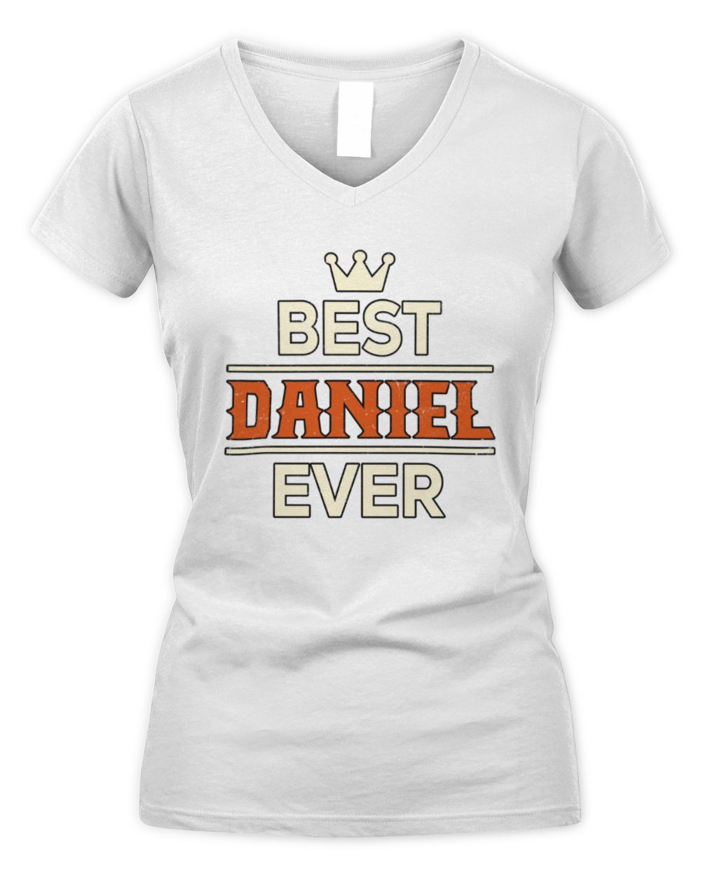 Best Your Name With Crown Shirt DANIEL M1-59 / Women's V-Neck T-Shirt / white