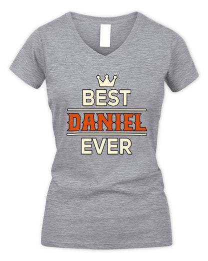 Best Your Name With Crown Shirt DANIEL M1-59 / Women's V-Neck T-Shirt / sport grey