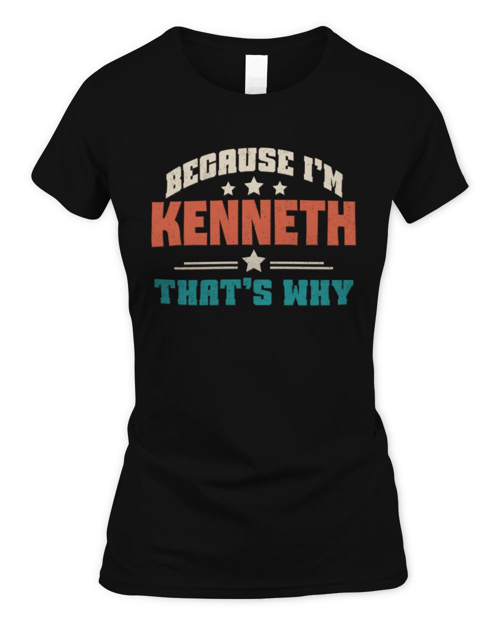 Because I'm Name That's Why Personalized Retro Shirt KENNETH-49 / Women's Standard T-Shirt / black