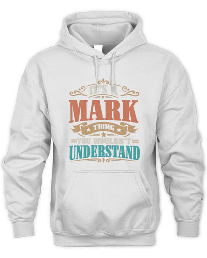 It’s a Name Thing Personalized Retro T-Shirt MARK M1-47 / Unisex Hoodie / white