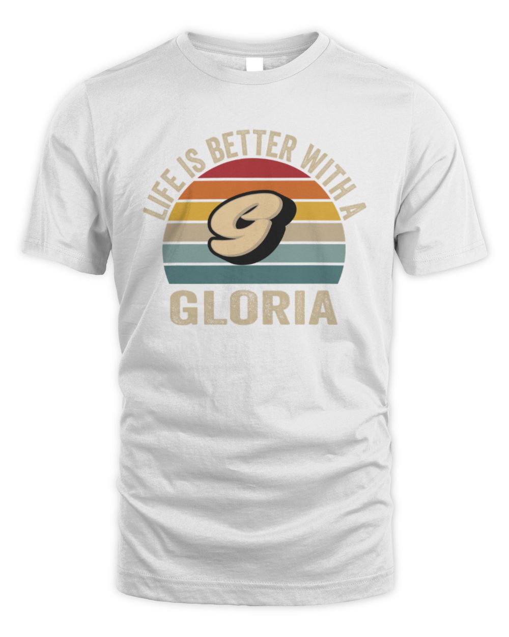 Life Is Better with Name Vintage Sun Shirt GLORIA M1-50 / Unisex Standard T-Shirt / white