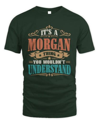 It’s a Name Thing Personalized Retro T-Shirt MORGAN M1-47 / Unisex Standard T-Shirt / forest green