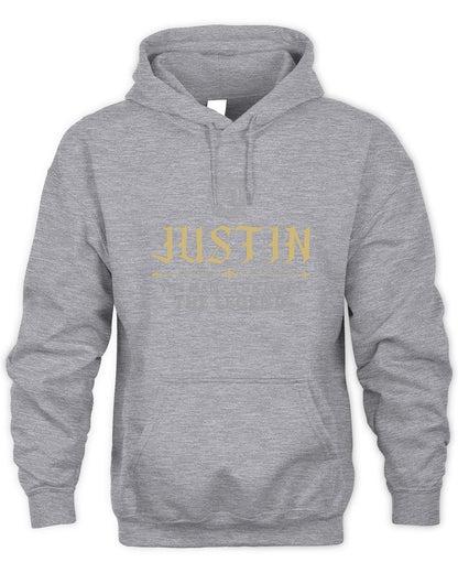 The Man The Myth The Legend Western Shirt JUSTIN M1-78 / Unisex Hoodie / sport grey