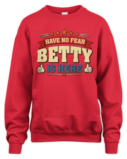 Have No Fear Your Name Is Here Cool Graphic T-Shirt BETTY M1-71 / Unisex Sweatshirt / red