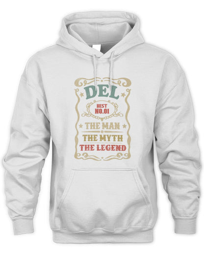 The Man The Myth The Legend Vintage Gold Wine Shirt DEL M1-52 / Unisex Hoodie / white