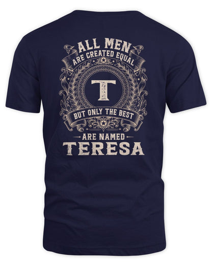 All Men Are Created Equal Cool Logo Shirt TERESA M1-60 / Unisex Standard T-Shirt / navy