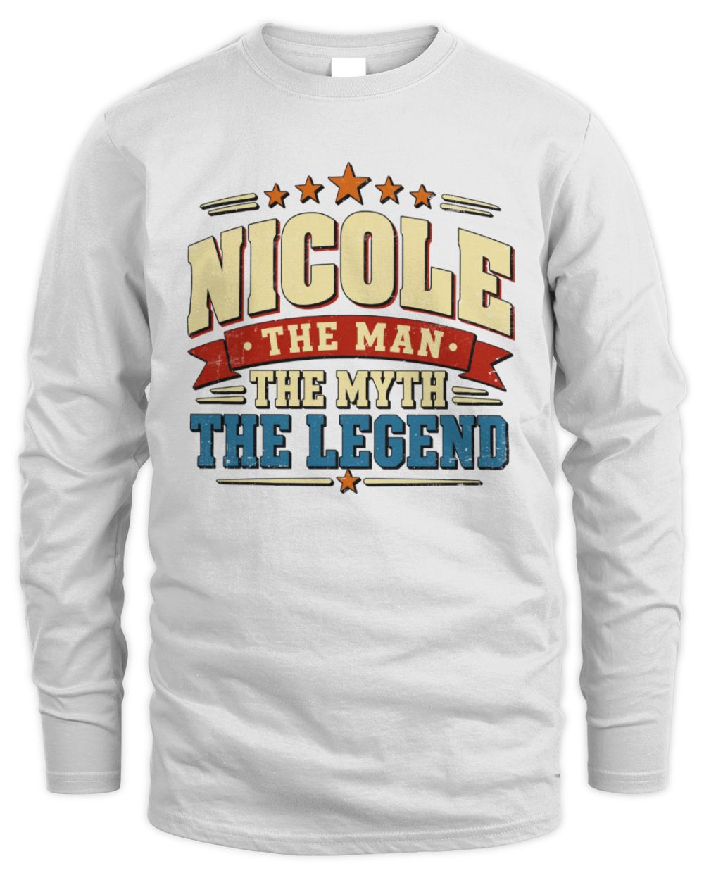 The Man The Myth The Legend Ribbon Vintage T-Shirt NICOLE M1-56 / Men's Long Sleeved T-Shirt / white