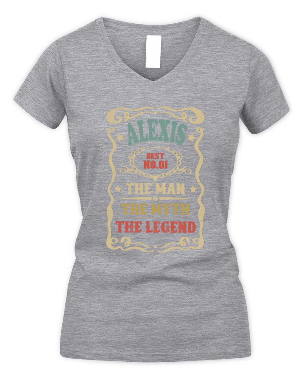 The Man The Myth The Legend Vintage Gold Wine Shirt ALEXIS M1-52 / Women's V-Neck T-Shirt / sport grey