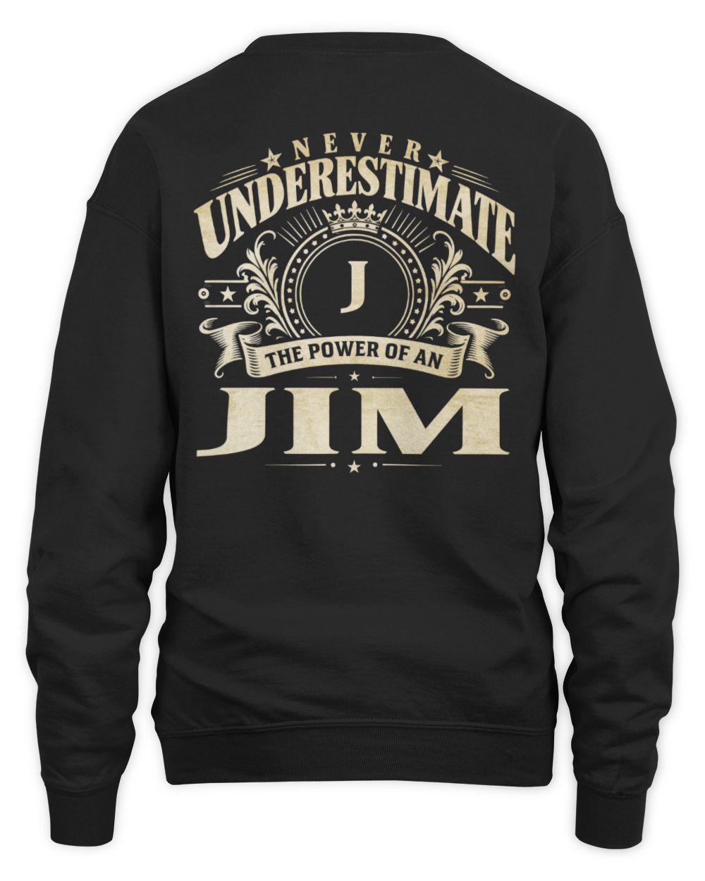 Never Underestimate Your Name Luxury Logo Shirt JIM M1-63 / Unisex Sweatshirt / black