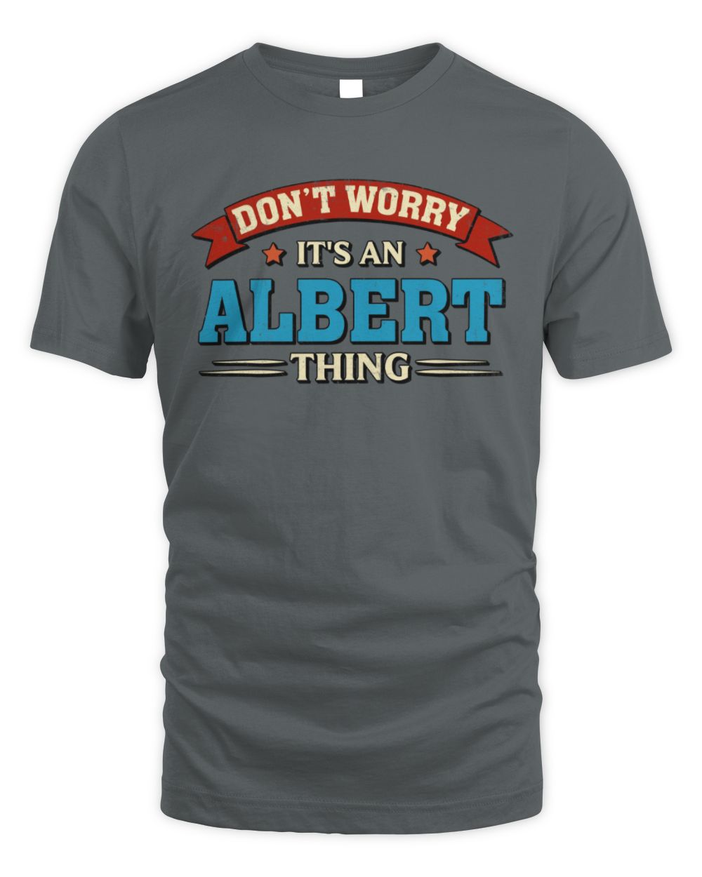 Don't Worry It's a Your Name Thing Funny Retro T-Shirt ALBERT M1-57 / Unisex Standard T-Shirt / charcoal