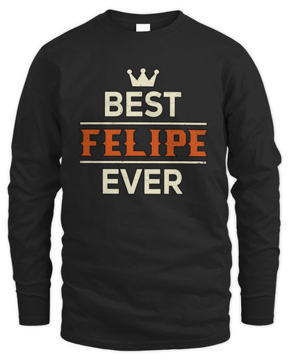 Best Your Name With Crown Shirt FELIPE M1-59 / Men's Long Sleeved T-Shirt / black