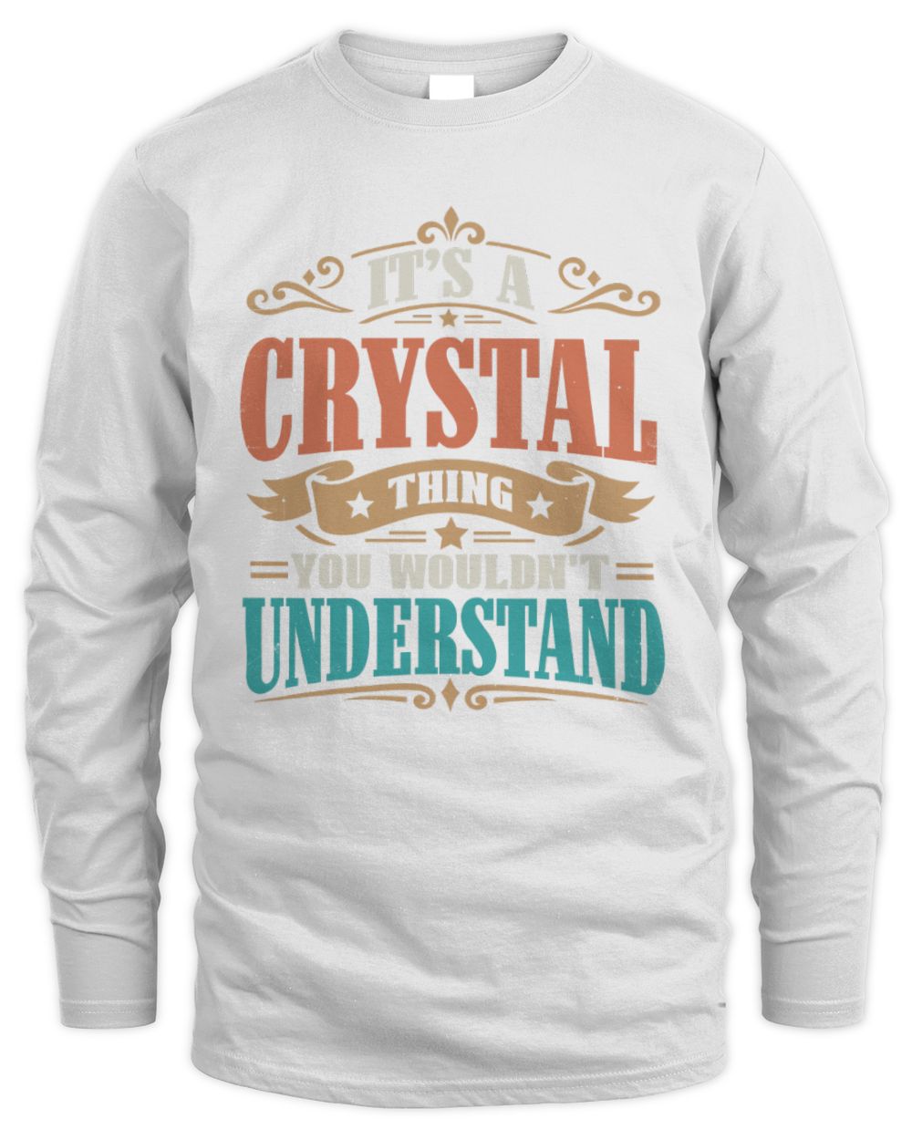 It’s a Name Thing Personalized Retro T-Shirt CRYSTAL M1-47 / Men's Long Sleeved T-Shirt / white