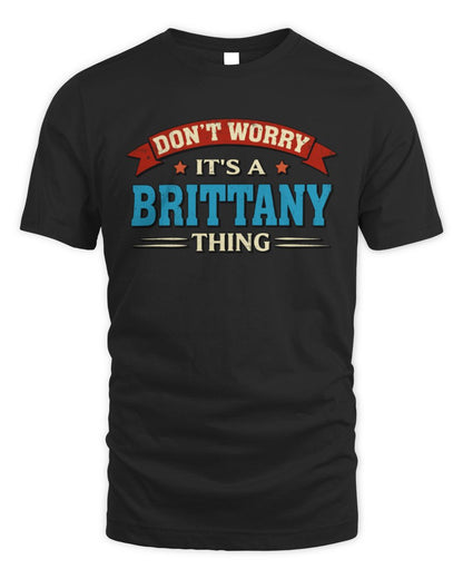 Don't Worry It's a Your Name Thing Funny Retro T-Shirt BRITTANY M1-57 / Unisex Standard T-Shirt / black