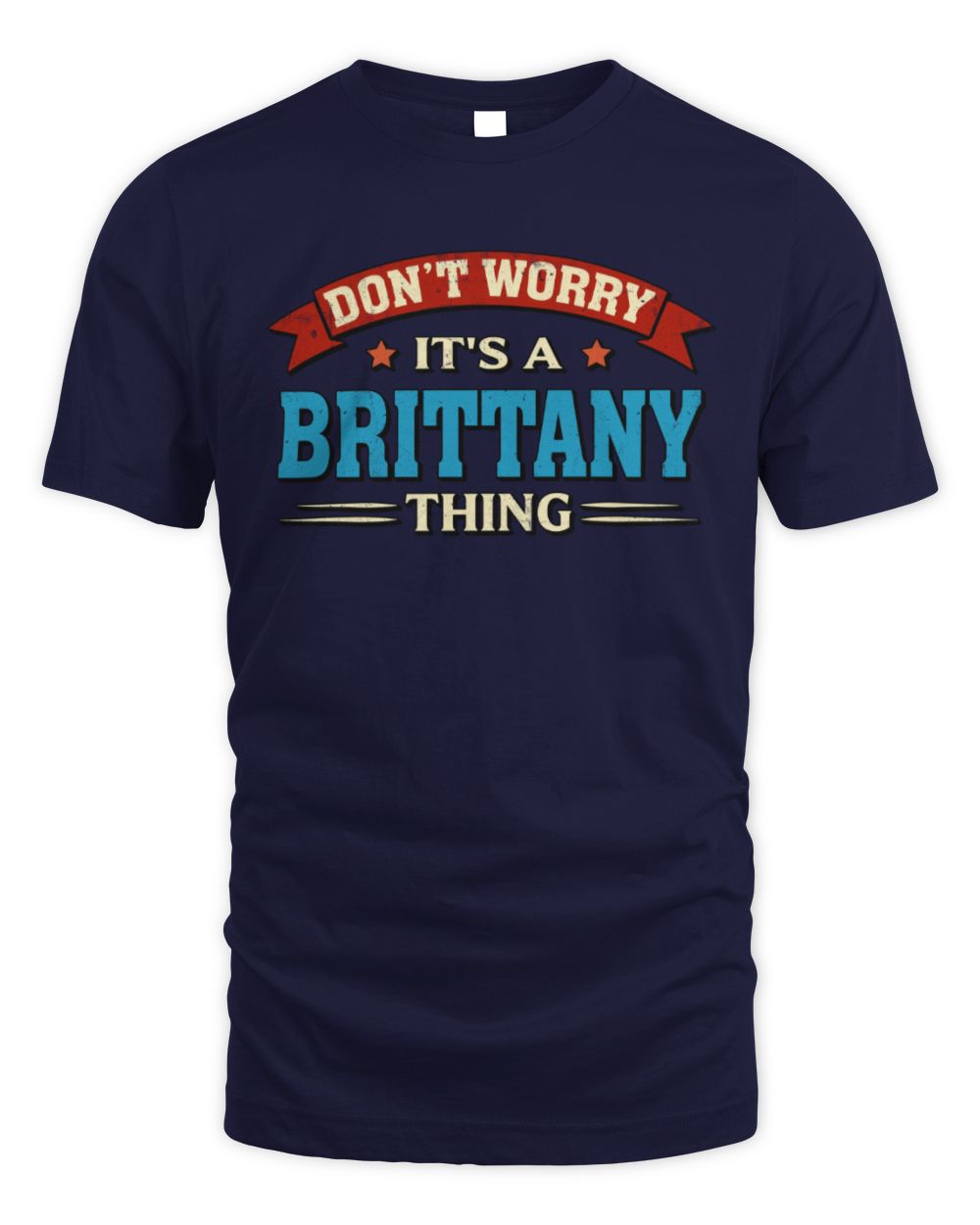 Don't Worry It's a Your Name Thing Funny Retro T-Shirt BRITTANY M1-57 / Unisex Standard T-Shirt / navy
