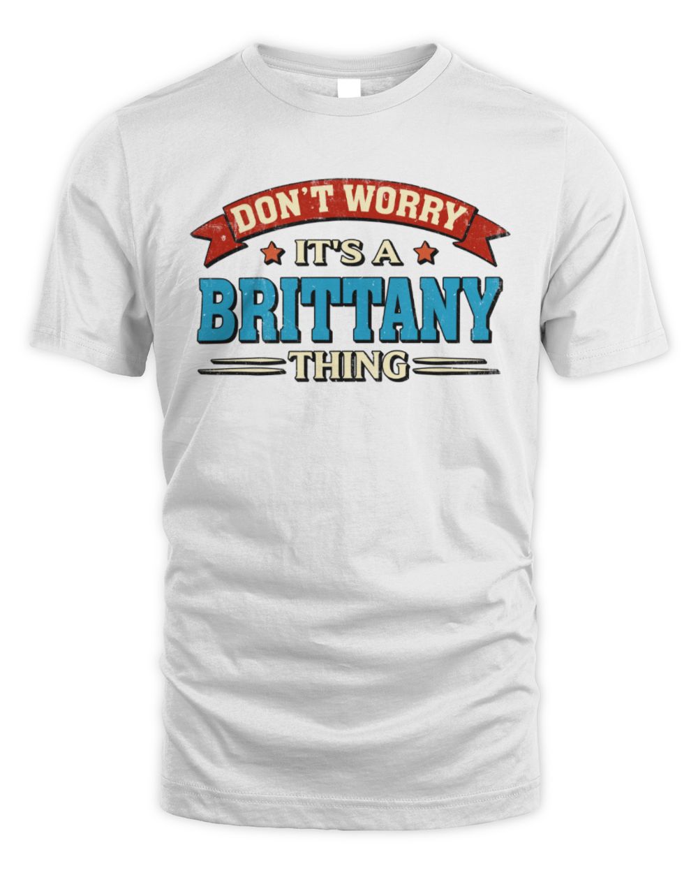 Don't Worry It's a Your Name Thing Funny Retro T-Shirt BRITTANY M1-57 / Unisex Standard T-Shirt / white